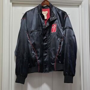 VTG Fender Music Jacket‎ Master Appeal Sateen Black USA Men's XL